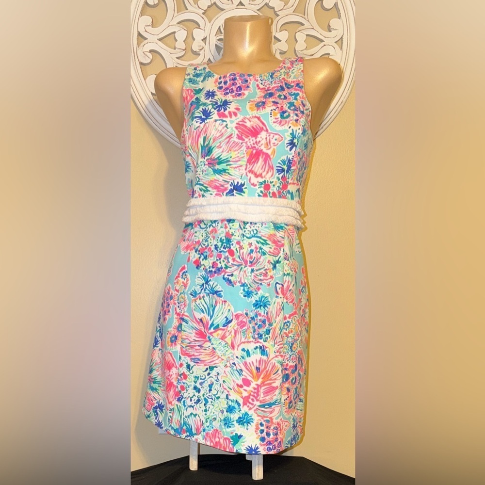 Lilly Pulitzer womens medium 8 10 dress mini Arden shift serene blue Gypsea nwot